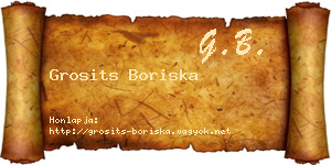 Grosits Boriska névjegykártya